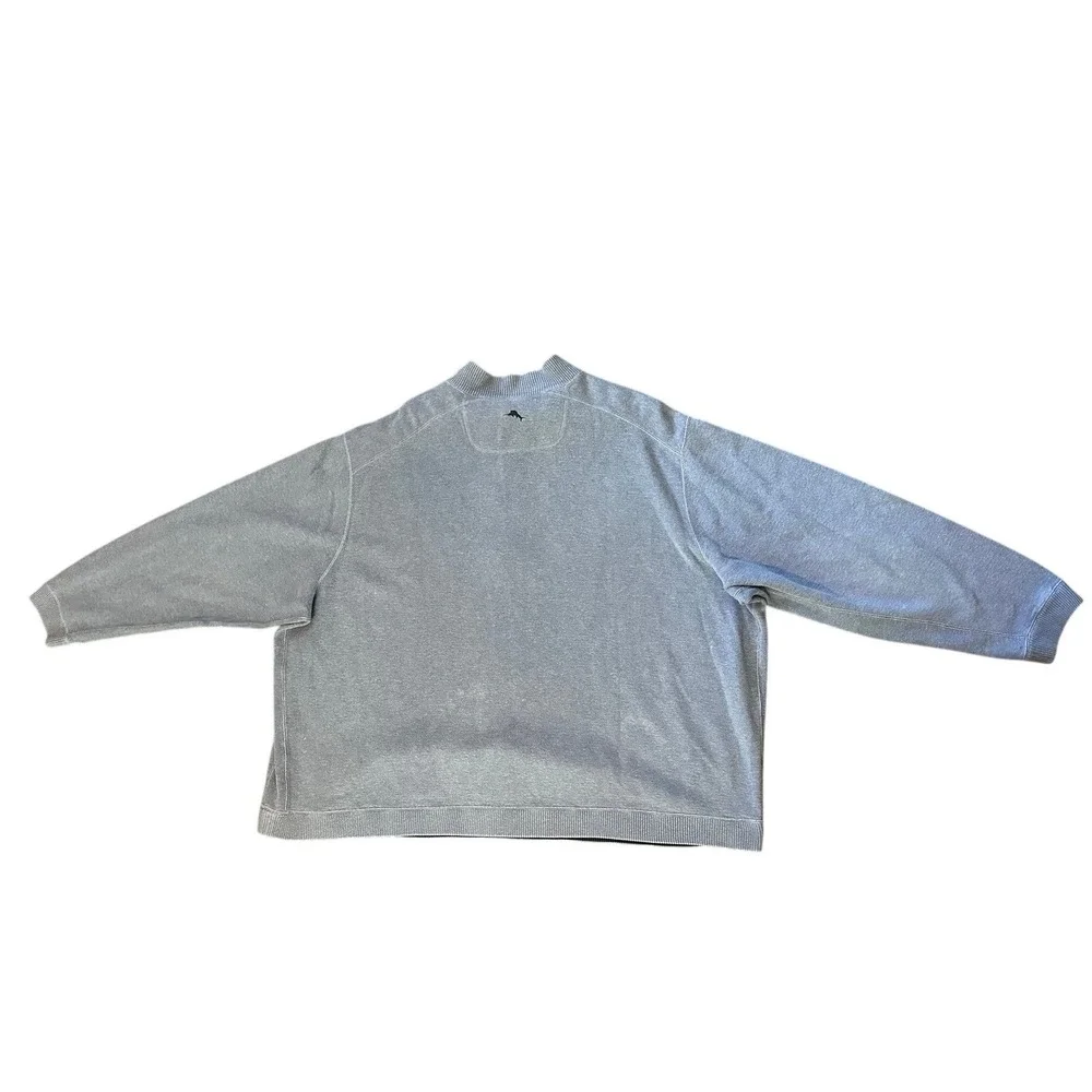 Tommy Bahama Blue Quarter Zip Pullover Mock Neck Sweater Men's 4XL